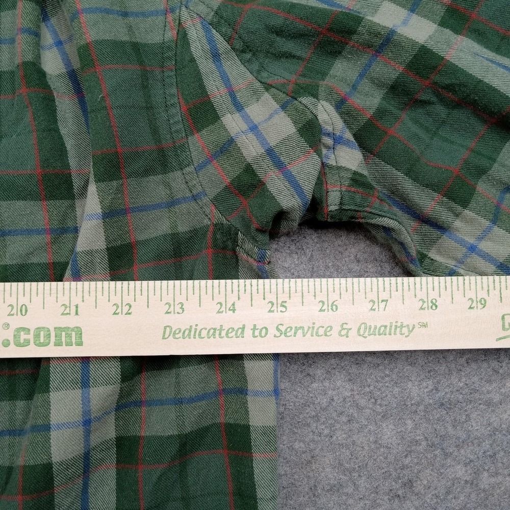 Duluth Trading Shirt Mens XL Green Plaid Flannel Button Front Long Sleeve Casual - Picture 6 of 7